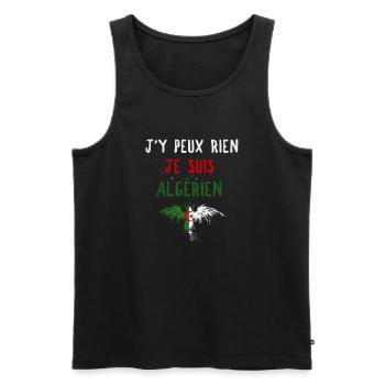 J'y peux rien Je suis Algérien - Débardeur bio Premium Homme - noir - Devant - AI Model Male 178 light (178cm)