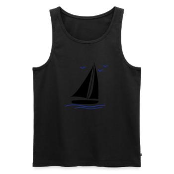 voilier 02 - Débardeur bio Premium Homme - noir - Devant - Michal (187cm)