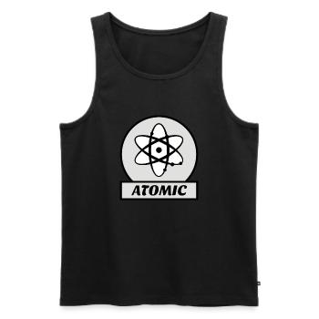 ATOMIC vintage atom retro gray nuclear science - Men's Premium Organic Tank Top - black - Front - Michal (187cm)