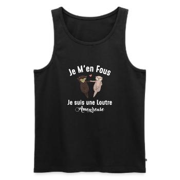 je m'en fous je suis une loutre - Débardeur bio Premium Homme - noir - Devant - Michal (187cm)