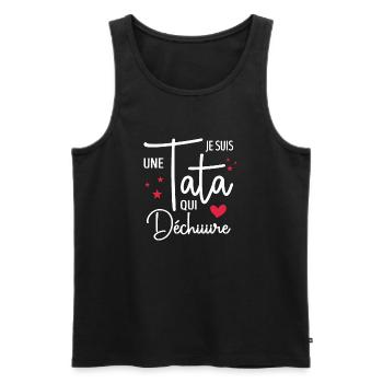 Je Suis Une Tata Qui Déchire Cadeau Tante - Débardeur bio Premium Homme - noir - Devant - Michal (187cm)