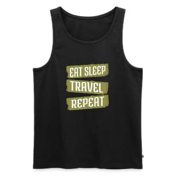sea happy hiking vacation humor couple retirement - Männer Premium Bio Tank Top - Schwarz - Vorne - Michal (187cm)