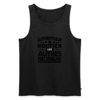 authentique routier - Débardeur bio Premium Homme - noir - Devant - Michal (187cm)