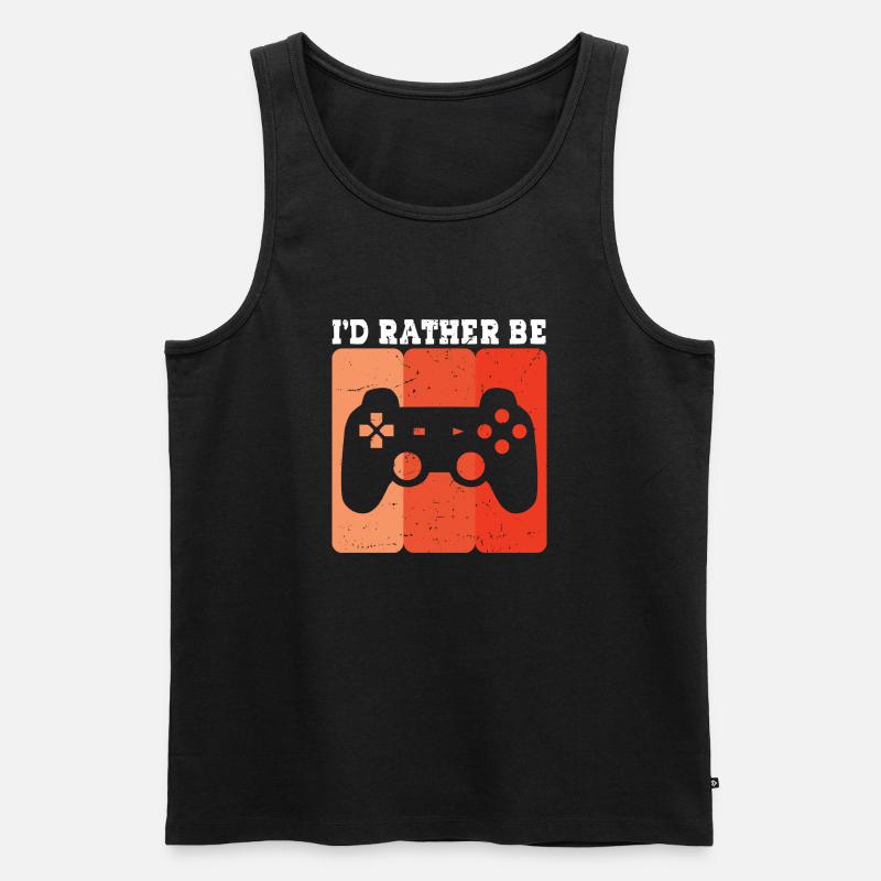 i d rather be - Männer Premium Bio Tank Top - Schwarz