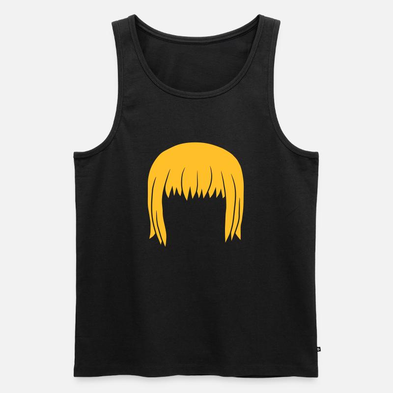 Kopf Blonde Bobfrisur Bob - Männer Premium Bio Tank Top - Schwarz