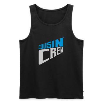 Team Logo Cousin Crew - Men's Premium Organic Tank Top - black - Front - AI Model Male 178 light (178cm)