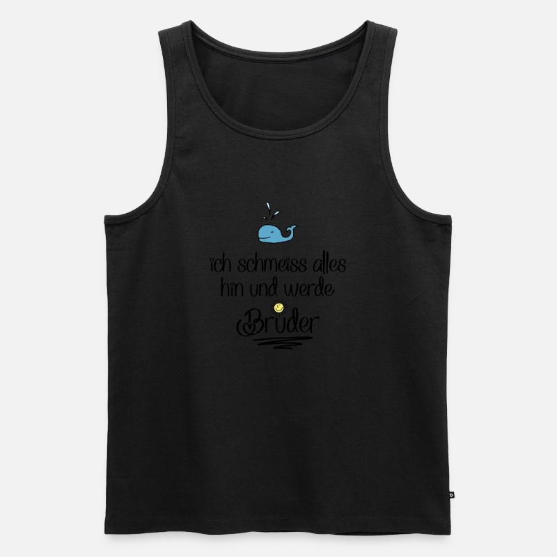 ich werde Bruder - Männer Premium Bio Tank Top - Schwarz