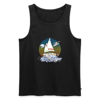 Segelboot - Männer Premium Bio Tank Top - Schwarz - Vorne - Michal (187cm)