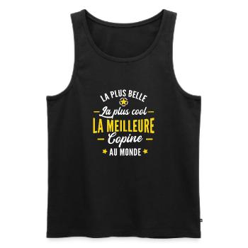 la meilleure copine au monde / humour copine - Débardeur bio Premium Homme - noir - Devant - AI Model Male 178 light (178cm)