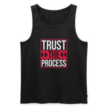 trust the process Quote - Men's Premium Organic Tank Top - black - Front - AI Model Male 178 light (178cm)