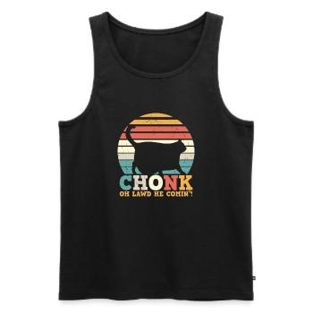 Chonk Katze Skala Meme Lustige Katze Liebhaber - Männer Premium Bio Tank Top - Schwarz - Vorne - AI Model Male 178 light (178cm)