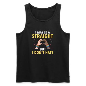 I Maybe Straight But I Don't Hate Cool Retro Pride - Männer Premium Bio Tank Top - Schwarz - Vorne - AI Model Male 178 light (178cm)