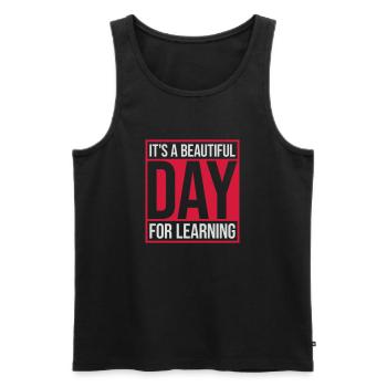 beautiful day for learning - Men's Premium Organic Tank Top - black - Front - AI Model Male 178 light (178cm)