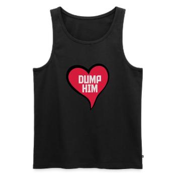 dump him Zitat Logo - Männer Premium Bio Tank Top - Schwarz - Vorne - AI Model Male 178 light (178cm)