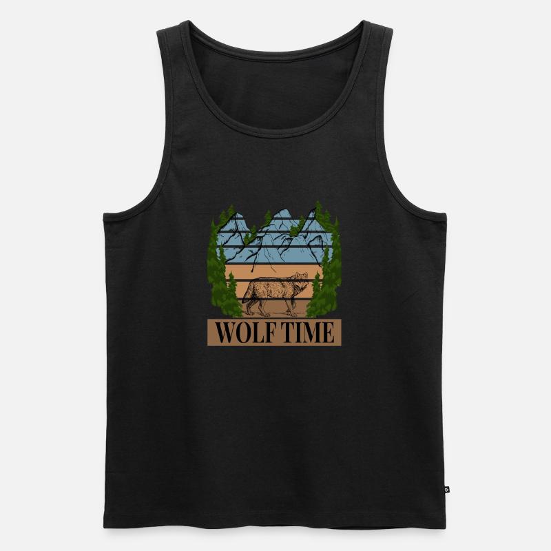 WOLFSZEIT - Männer Premium Bio Tank Top - Schwarz