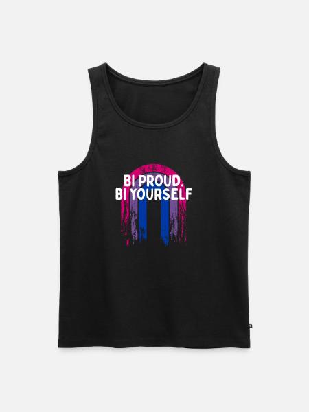 Bi Stolt Bi Själv Bisexuell Motiverande Citat - Ekologisk premium tanktopp herr - svart