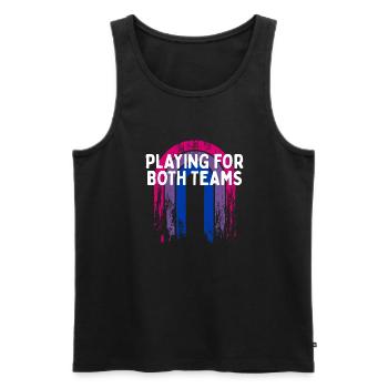 Jouer pour les deux équipes Bisexuel LGBTQ Bi Pride - Débardeur bio Premium Homme - noir - Devant - Michal (187cm)