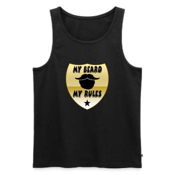 Bart - Männer Premium Bio Tank Top - Schwarz - Vorne - Michal (187cm)