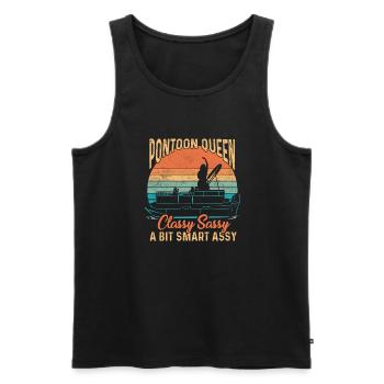 Pontonboot Kapitän Bootfahren See Pontoon - Männer Premium Bio Tank Top - Schwarz - Vorne - Michal (187cm)