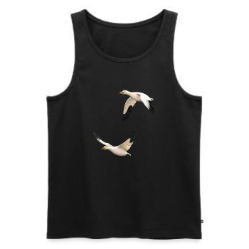 Schneegänse - Männer Premium Bio Tank Top - Schwarz - Vorne - AI Model Male 178 light (178cm)