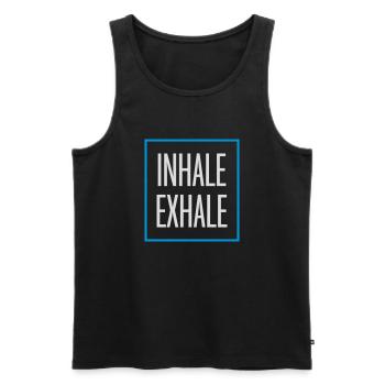 Inspirez expirez Yoga citation - Débardeur bio Premium Homme - noir - Devant - Michal (187cm)