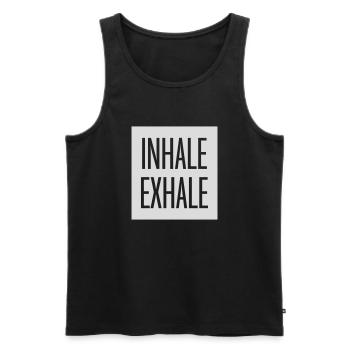 Inspirez expirez Yoga citation - Débardeur bio Premium Homme - noir - Devant - Michal (187cm)