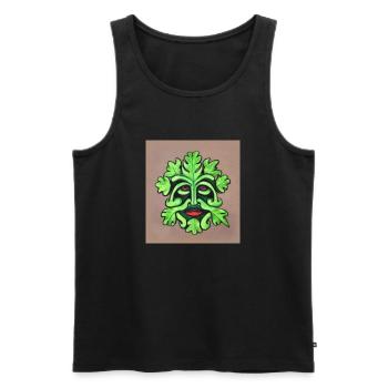 The Green Man - Men's Premium Organic Tank Top - black - Front - Michal (187cm)