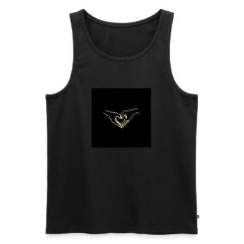 Heart and love - Débardeur bio Premium Homme - noir - Devant - Michal (187cm)