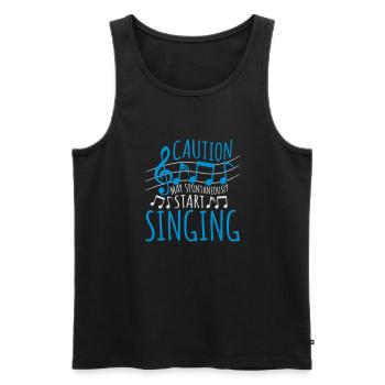 may spontaneously start singing - Männer Premium Bio Tank Top - Schwarz - Vorne - AI Model Male 178 light (178cm)