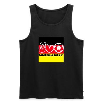 Weltmeister | WM | Fussball Shirt | Deutschland - Männer Premium Bio Tank Top - Schwarz - Vorne - AI Model Male 178 light (178cm)