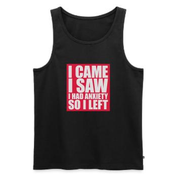I had anxiety Spruch - Männer Premium Bio Tank Top - Schwarz - Vorne - AI Model Male 178 light (178cm)