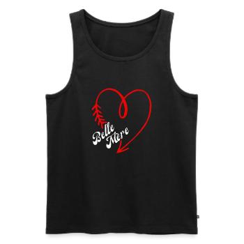 belle mère cœur - Débardeur bio Premium Homme - noir - Devant - Michal (187cm)