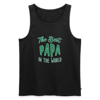 the best of papa in the world cadeau - Débardeur bio Premium Homme - noir - Devant - Michal (187cm)