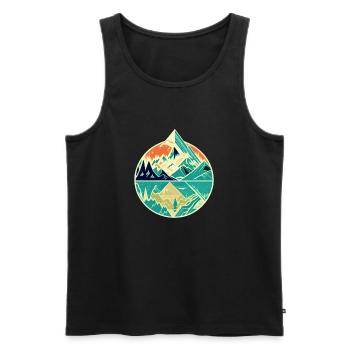 Mountains - Männer Premium Bio Tank Top - Schwarz - Vorne - Michal (187cm)