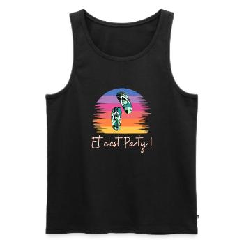 Et c est Party pas à pas - Débardeur bio Premium Homme - noir - Devant - AI Model Male 178 light (178cm)