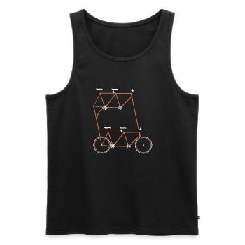 familybike - Men's Premium Organic Tank Top - black - Front - Michal (187cm)