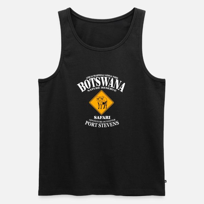 Botswana - Kaffern Büffel - Männer Premium Bio Tank Top - Schwarz