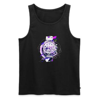 Men's watch as chronograph for the watch collector - Men's Premium Organic Tank Top - black - Front - Michal (187cm)