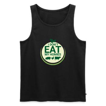 Vegan Fleischlos Tierlieb & Veganer - Männer Premium Bio Tank Top - Schwarz - Vorne - Michal (187cm)