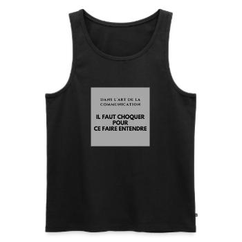 L art de la communication - Débardeur bio Premium Homme - noir - Devant - Michal (187cm)