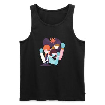Feminist Doctors, Nurses and Scientists we can do - Men's Premium Organic Tank Top - black - Front - AI Model Male 178 light (178cm)