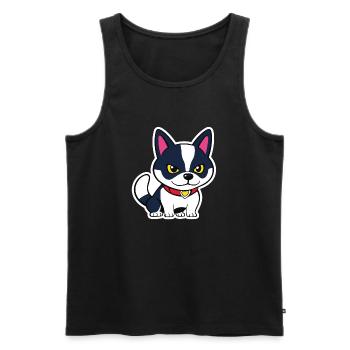 Little Dog Outlined - Men's Premium Organic Tank Top - black - Front - Michal (187cm)