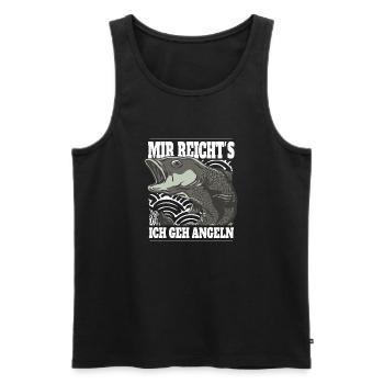 Mir reicht´s ich geh Angeln! - Männer Premium Bio Tank Top - Schwarz - Vorne - Michal (187cm)