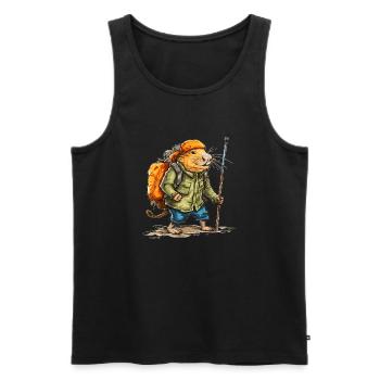 The mole rat wanders in free time - Men's Premium Organic Tank Top - black - Front - Michal (187cm)