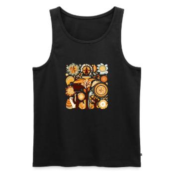 Australian Nature - Men's Premium Organic Tank Top - black - Front - Michal (187cm)