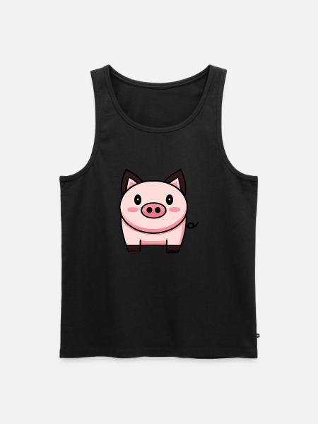 Cute Kawaii Pig - Men's Premium Organic Tank Top - black