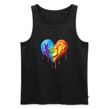 Schmelzendes Herz - Männer Premium Bio Tank Top - Schwarz - Vorne - AI Model Male 178 light (178cm)