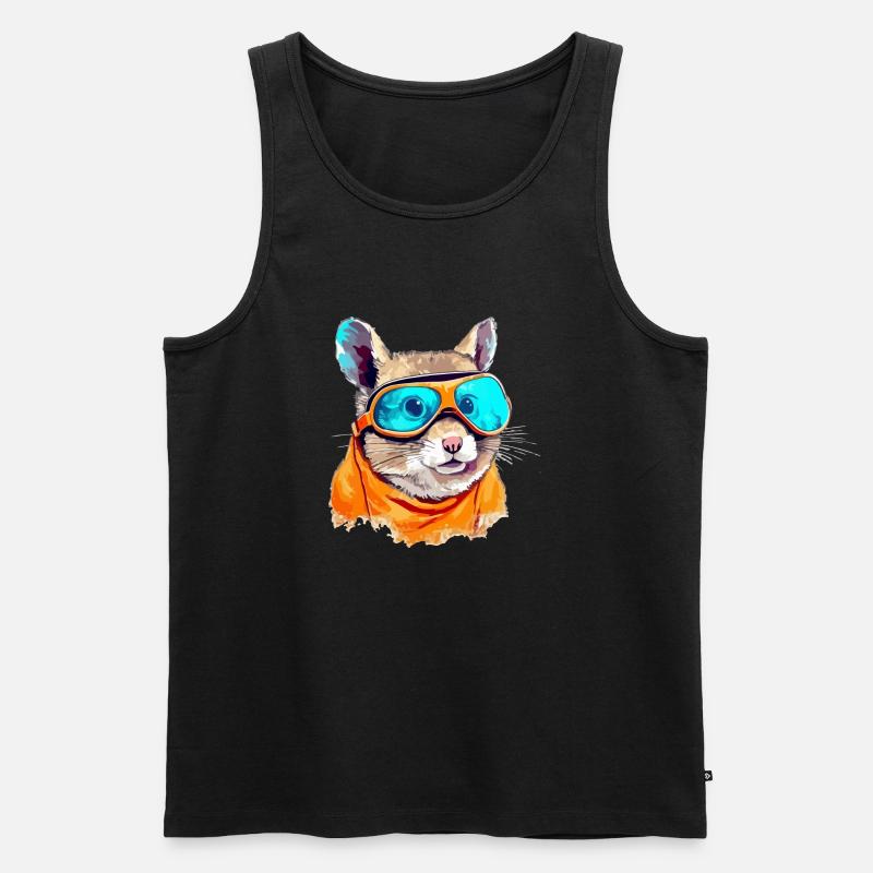 Tik das Brillenhörnchen - Männer Premium Bio Tank Top - Schwarz