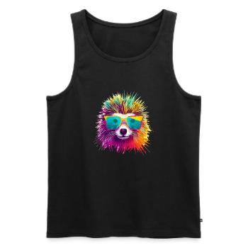 Eddy the porcupine - Men's Premium Organic Tank Top - black - Front - AI Model Male 178 light (178cm)