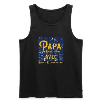 Bonne fête papa - Débardeur bio Premium Homme - noir - Devant - Michal (187cm)